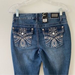 Earl Jean Women’s Slim Boot Embellished Denim